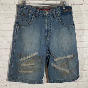 Vintage Vokal Distressed Blue Denim Jean Shorts Size 32